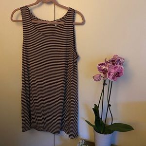 LOGO black cherry red striped tank top